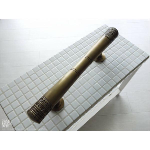 真鍮ドアハンドルW45cm 鋳物ノブ 店舗用ドアノブ 取って 鋳造 レトロ ブラス取手 店舗什器 D...