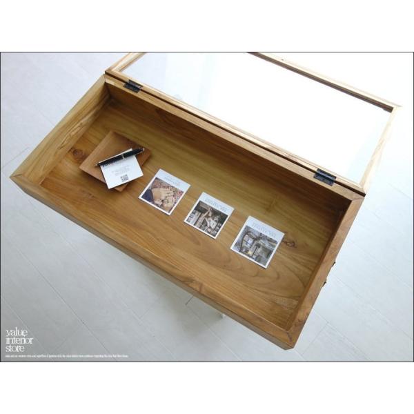 コレクションケースN80cm ショーケース 木製ガラスケース 新品 チーク総無垢材 手作り 真鍮ハン...