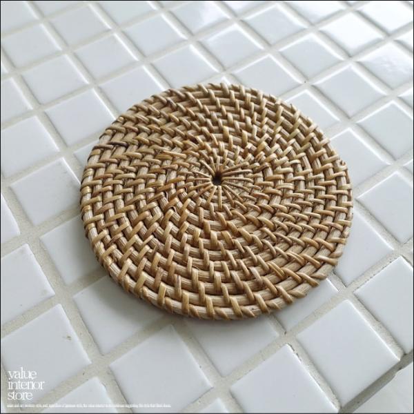 ラタンコースター/NA コップ敷き コップ受け 手編み 敷物 テーブルウェア 籐 ナチュラル 自然素...