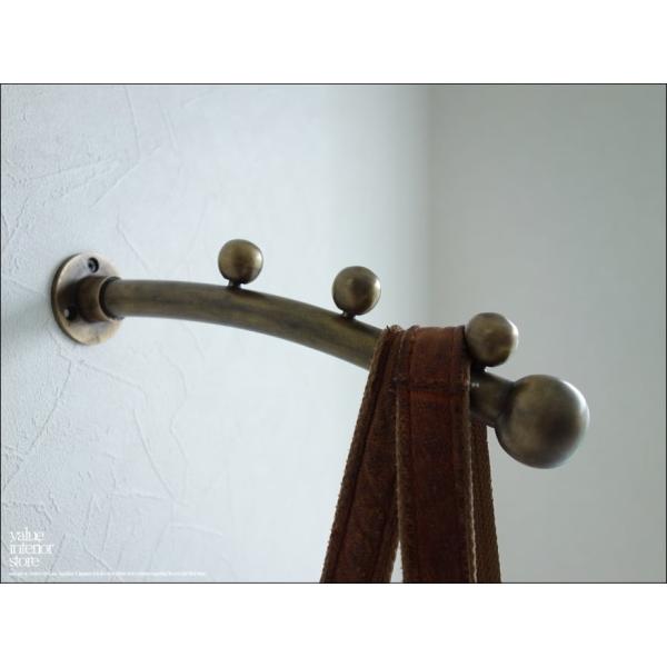 真鍮ボールハンガー 真鍮フック レトロ調 壁掛ウォールハンガー 帽子掛け コートハンガー ジャケット...