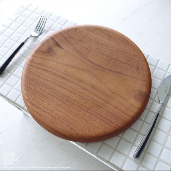チーク無垢材 プレートKIJI30N 丸皿 大皿 パンプレート 木製食器 ピザプレート 木の皿 一枚...