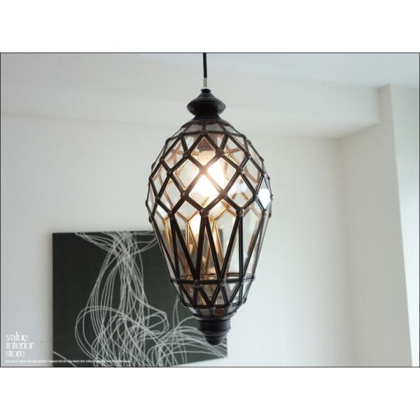 ガラスペンダントライトDIA ペンダントランプ 天井照明 ランプシェード レトロ エスニック 真鍮 ...