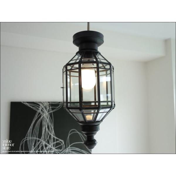 真鍮ガラスペンダントライトF/DIN エスニック カットガラス ランプシェード ブラス レトロ調 手...