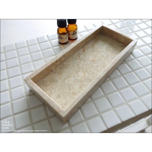 大理石トレイSQ-IV 天然大理石 マーブルトレイ 小物入れ 長方形 ペン置き 自然石 洗面用品置き...