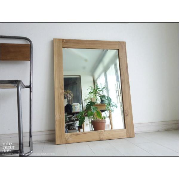 チーク総無垢 ミラーN80 鏡 壁掛けミラー 新品 壁掛け鏡 ナチュラル 木目 シンプル 手作り ハ...