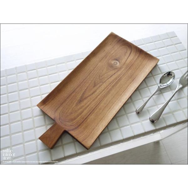 チーク無垢材 ハンドルプレート角Lsize 木皿 ディッシュ ランチプレート 中皿 ナチュラル ウッ...