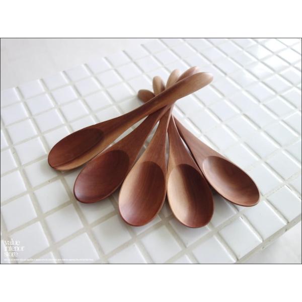 ナチュラルウッド無垢 ディナースプーン5本セット 木製食器 カトラリー 手作り ウッドスプーン 素朴...