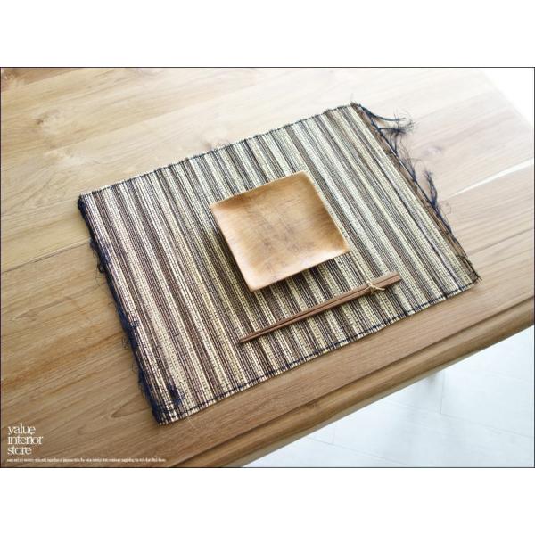 バンブーランチョンマット(6枚セット) プレースマット 手編み 敷物 テーブルウェア キッチン雑貨 ...