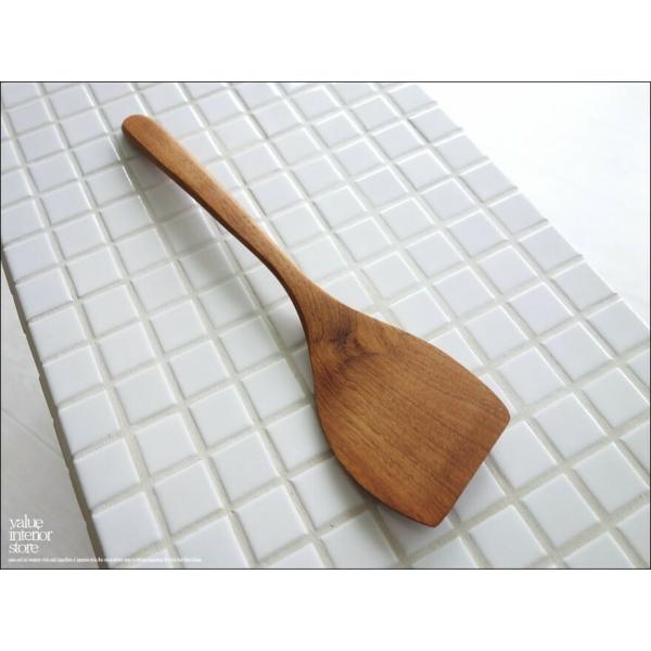 チーク無垢材フライ返し へら ヘラ キッチンツール ナチュラル 木製 調理器具 手作り 銘木 本チー...