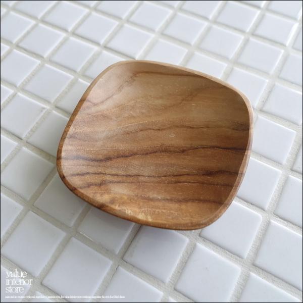 チーク無垢材 薬味トレイSQ ソース皿 薬味入れ ソーストレイ おつまみ入れ 小皿 ジュエリートレイ...