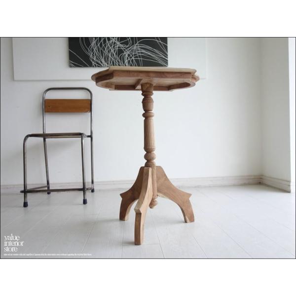 チーク総無垢材 サイドテーブルANQN カフェテーブル コーヒーテーブル 花台 飾り棚 新品 プラン...