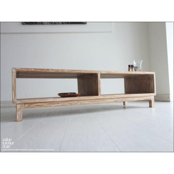 チーク無垢材 テレビ台WW110 ローボード 新品 テレビボード シャビー シンプル 無垢材家具 天...