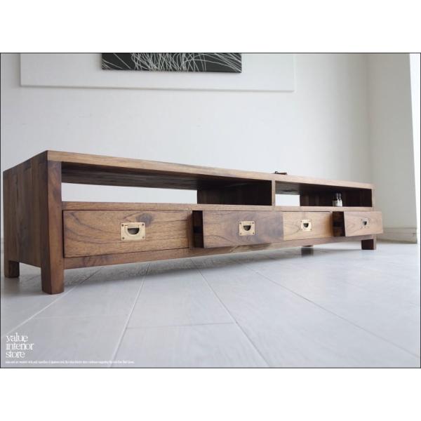 無垢材 テレビ台4drMed テレビボード ローボード 総無垢材 AVボード チーク材 TVボード ...