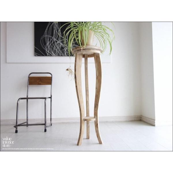 チーク総無垢 プランツスタンドWW アレンジメントスタンド 花台 フラワースタンド 飾り台 手作り ...