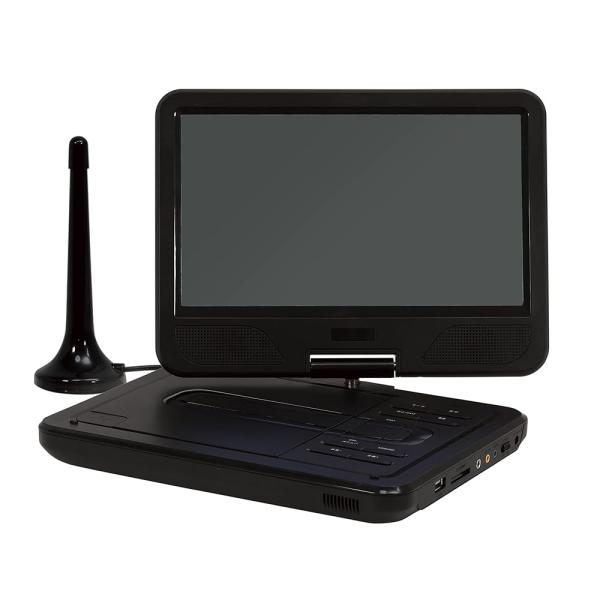 ティーズネットワーク 10型ポータブルDVDプレイヤー TV機能付き ブラック 本体寸法:W275×...