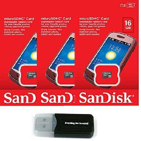 SanDisk 16GB (3 Pack) MicroSD HC Memory Card SDSDQ...