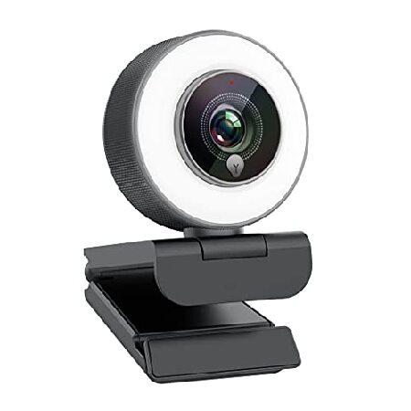 Angetube webカメラ 1080P ストリーミング ウェブカメラ マイクと調整可能なリングフ...