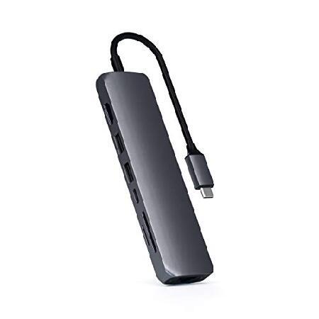 Satechi イーサネット付き スリム 7in1 USB-Cハブ (スペースグレイ) 4K HDM...