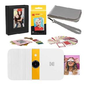 KODAK Smile Instant Print Digital Camera (White/Yellow) Carrying Case Kit｜valueselection2
