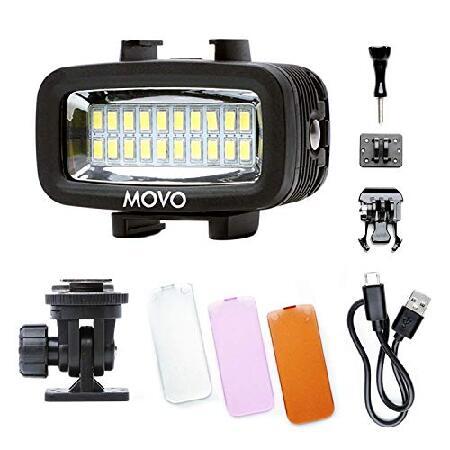 Movo LED-WP 水中ハイパワー充電式LEDビデオライト アクションカメラとシューマウント付き...
