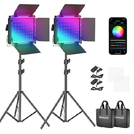 Neewer 2 Packs 660 PRO RGB LED Video Light with Ap...