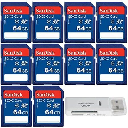 SanDisk 64GB (10パック) SDXC クラス4 フラッシュメモリーカード SDSDB-...