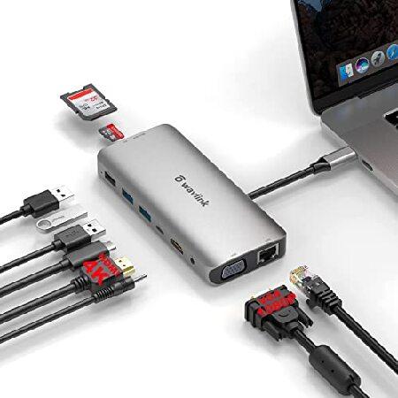 WAVLINK USB C ハブ、タイプ C アダプター ミニ ドックステーション 4K 30Hz ...