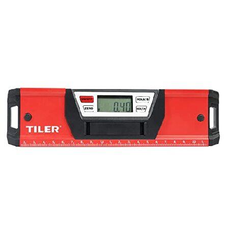 TILER 電子デジタルレベル 9インチ デジタル磁気魚雷レベルと定規 角度スロープ LCDディスプ...