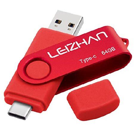 leizhan 64GB USB-C フラッシュドライブ Type-C USBドライブ 3.0 Sa...