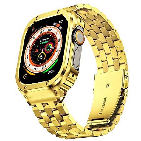 アップルウォッチ バンド Apple Watch ベルト 49mm(Ultra 2/1) Gold-...