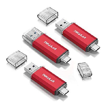 THKAILAR 32GB 3パック USB Cメモリースティック OTG USB 3.0 サムドラ...