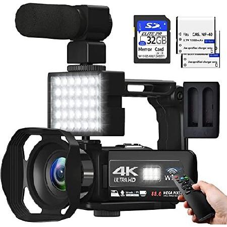 Video Camera Camcorder 4K, 48MP UHD WiFi Vlogging ...