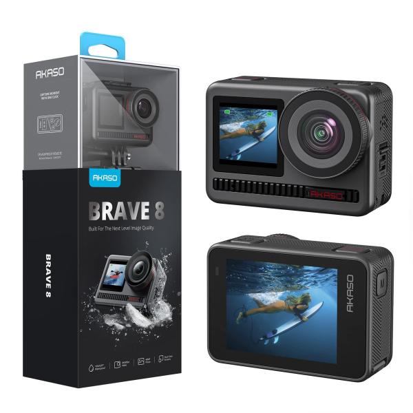 AKASO Brave 8 4K60FPS Action Camera, 48MP Photo To...