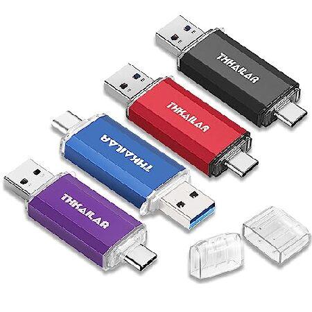 THKAILAR 32GB 4パック USB Cメモリースティック OTG USB 3.0 サムドラ...