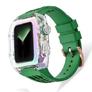 アップルウォッチ バンド Apple Watch ベルト FLUORINE RUBBER_45MM Green