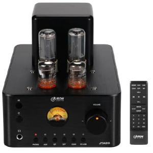 Juson Audio JTA35 70W Hybrid Integrated Tube Amplifier Remote with VU Meter Phono Coax Optical Aux BT 5.0 USB Input and Subwoofer Headphone Output 2.1
