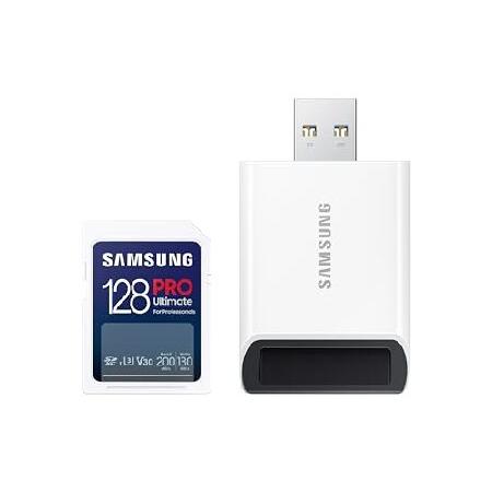 SAMSUNG PRO Ultimate microSD メモリーカード フルサイズ + リーダー ...