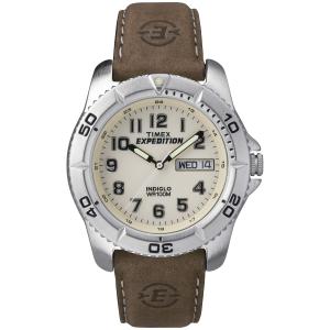 Timex Mens Expedition Brown Leather Sport Watch