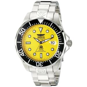 Invicta 3048 メンズ自動グランドダイバー　イエローダイヤルステンレススティールウォッチ｜バリューセレクション