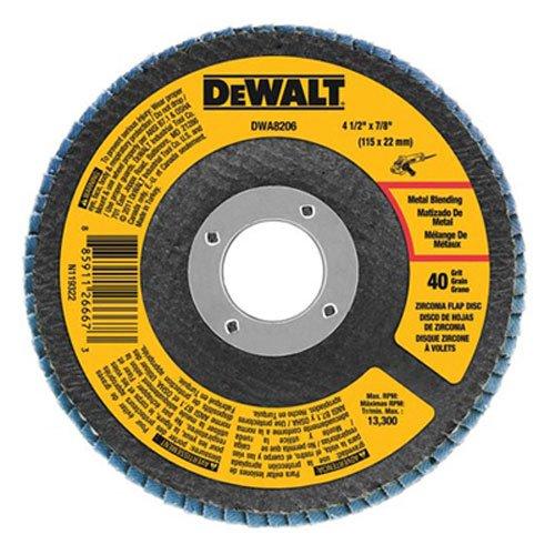 DEWALT DWA8206 40 Grit Zirconia T27 Flap, 4-1/2-In...