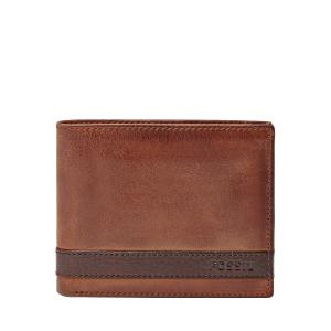 Fossil Men's Andrew Eco Leather Zip Card Case Wallet, Black
