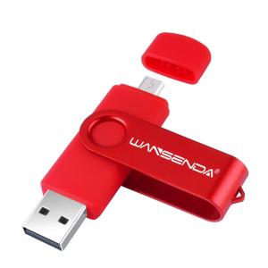 Wansenda S100 OTG USB フラッシュドライブ USB 2.0 ペンドライブ 16GB 32GB 64GB 128GB Androidデバイス/PC/タブレット/Mac用 32GB レッド WSD-S100-Red-32G