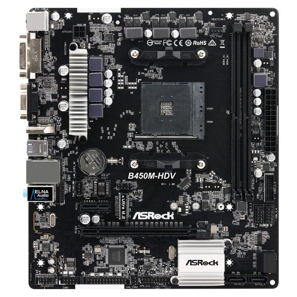 ASRock マザーボード B450M-HDV PCパーツマザーボード