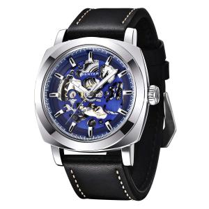 BENYAR - Mechanical Men's Automatic Watch | Leather Strap | Golden Movement | 45mm Skeleton Dial | Water and Scratch Resistant Stylish Gift｜valueselection