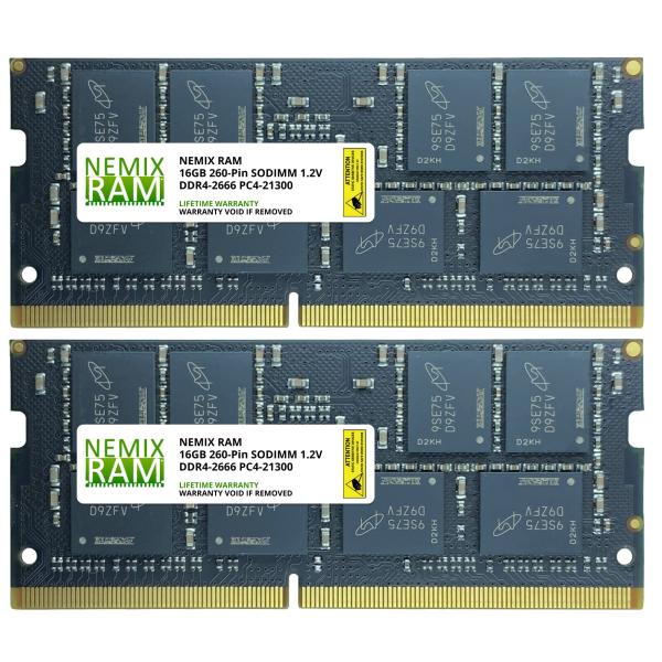 NEMIX RAM 32GB (2x16GB) DDR4-2666MHz PC4-21300 2Rx...