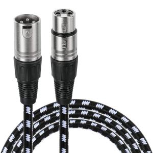 Microphone Cable 10 ft XLR Male to Female Cables Mic Cord 3-Pin Nylon Braided Copper Wire Conductor Patch Extension Cables｜valueselection