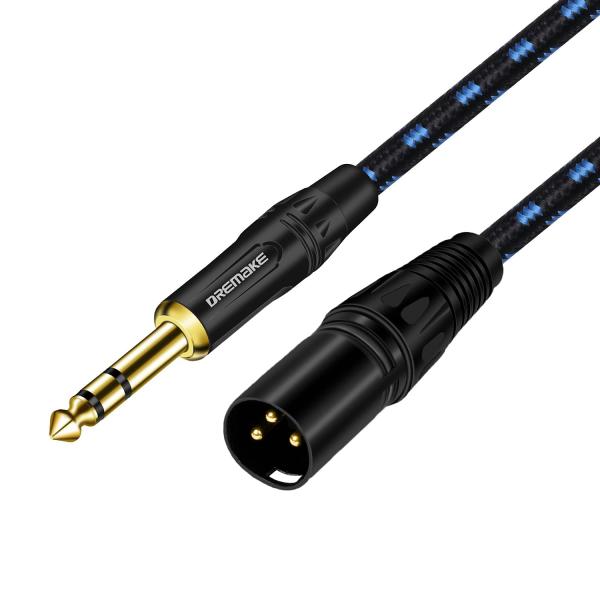 DREMAKE 40FT XLR to 1/4 Inch TRS Mic Audio Cable, ...