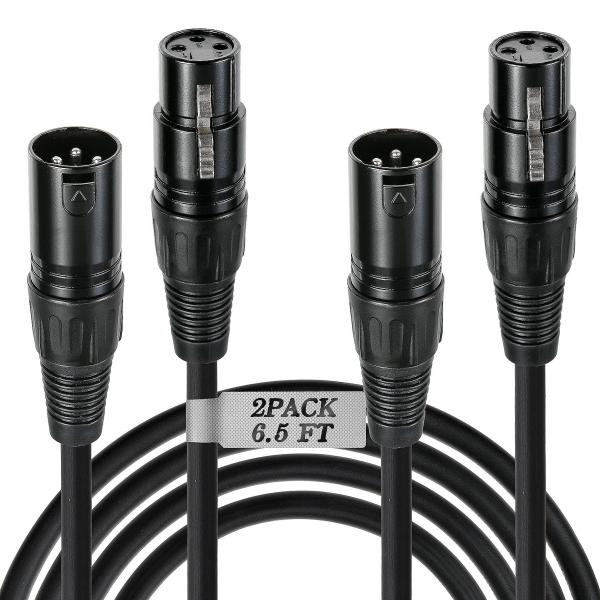 Xlr Cables,Xlr Microphone Cable,2 Pack 6.5 ft,Mic ...