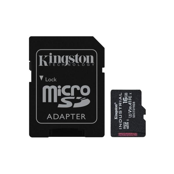 Kingston Industrial 16GB microSDHC C10 A1 pSLCカード ...