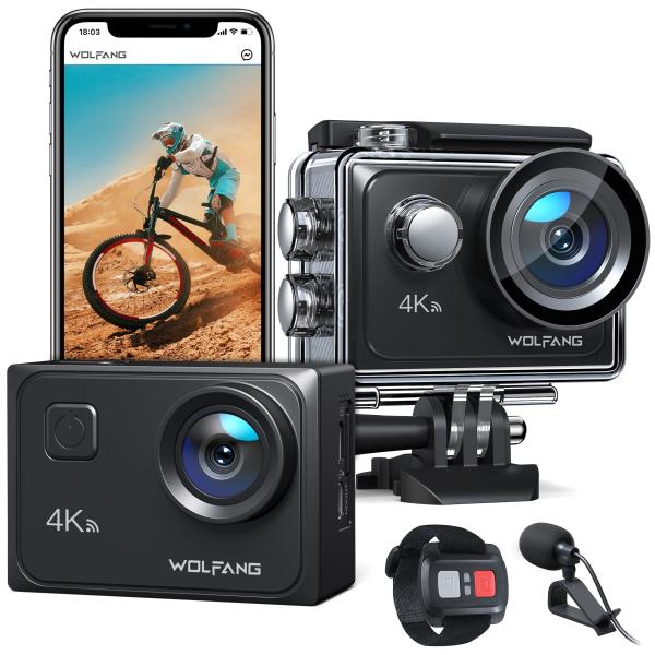 WOLFANG GA300 Action Camera 4K 60FPS Waterproof 40...